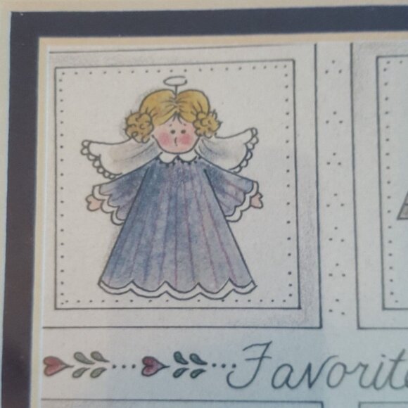 Country Wall Plaque Picture Matted Glass Angel Cat Cow Favorite Country Things - Picture 3 of 11